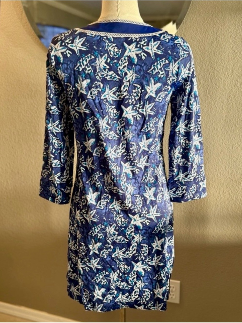 Cabana Life x Talbots Royal Blue Tunic with Cream Trim - Picture 4 of 6